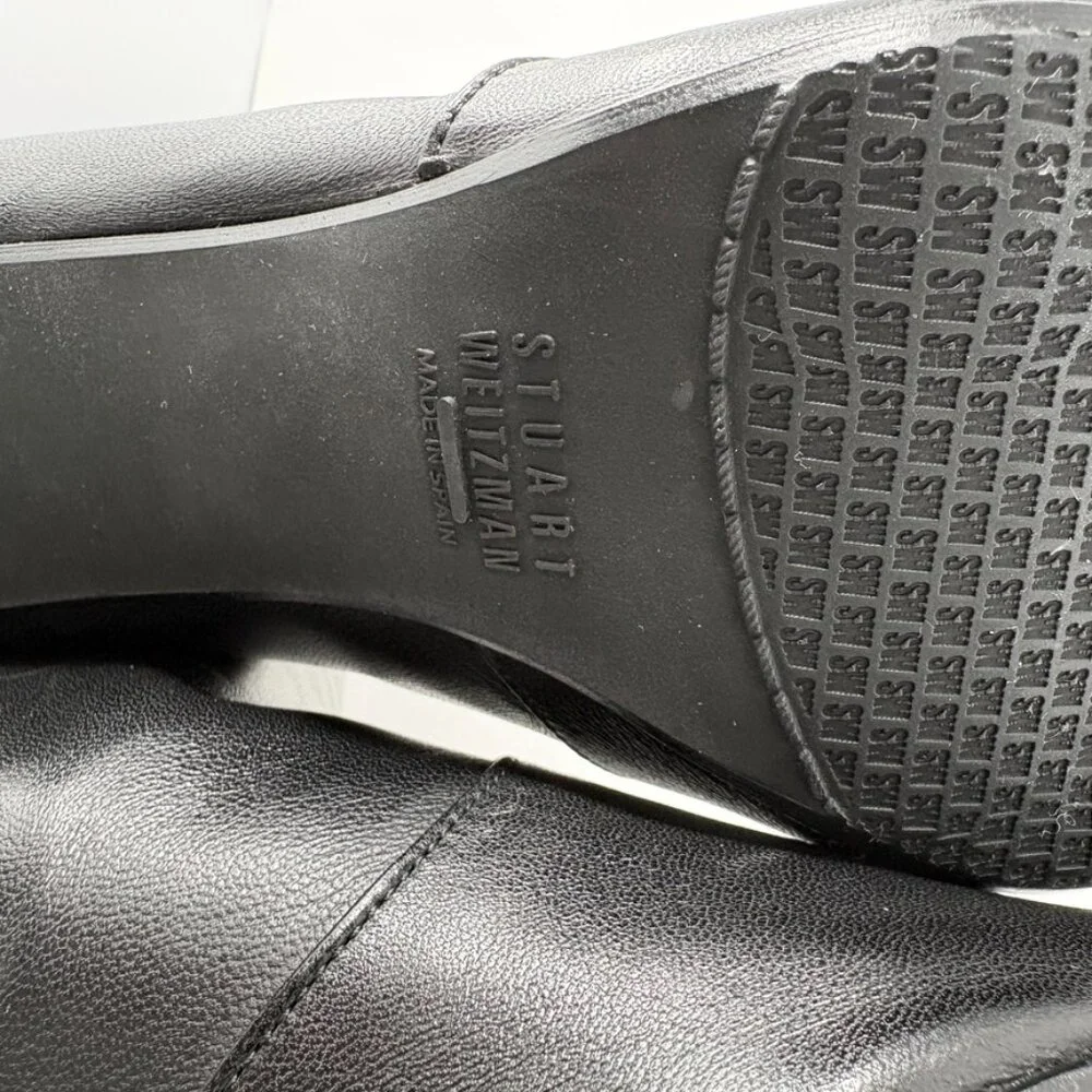 Stuart Weitzman Sohot Pointed Toe Tall Leather Boots Black Size 11.5 - Picture 16 of 16